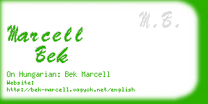 marcell bek business card